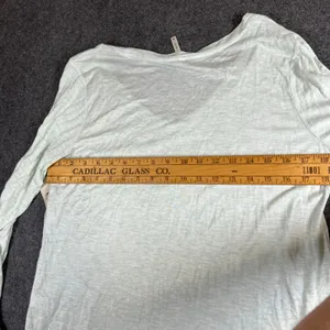 Tresics Womens Mint Green Long Sleeve V-Neck Pocket Tee Rayon Top TRU-G7024 M thumbnail 7
