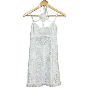 For Love and Lemons White Lace Floral Choker Neck Harriet Mini Dress Medium NWT thumbnail 2