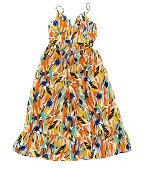 Women's Abstract Printed Midi Dress in Multi, Size M​ thumbnail 1