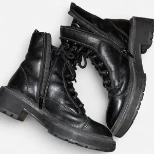 River Island Women's Black Laced and Zipper Combat Boots thumbnail 6