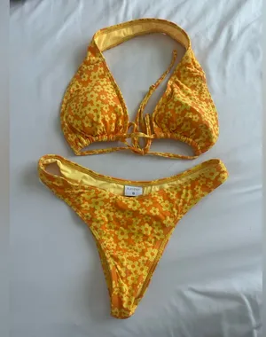 Yellow Floral Bikini Set thumbnail 1
