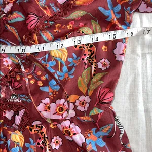 Anthropologie Maeve Babydoll Blouse Tiger Zebra Safari Print Sz XS thumbnail 7