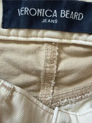 Veronica Beard Taylor Wide Leg Jeans Size 29 Beige High Rise Cotton Denim thumbnail 4
