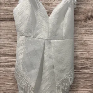 L’Atiste Chrome White Fringe Mini Dress New With Tags, Size L (Holiday / Party thumbnail 2