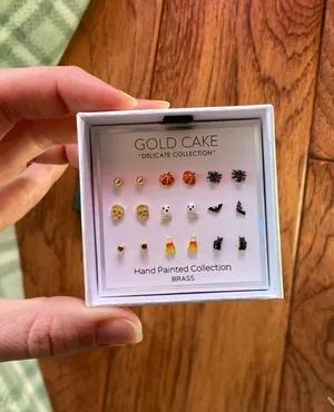 Halloween earrings Gold thumbnail 1
