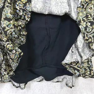 Free People Bohemian Mini Dress Black‎ Floral Babydoll Long Sleeve Womens 0 thumbnail 9