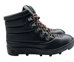 NEW Joe's Jeans Avery Hiking Boots Leather Lace-Up Black Women’s Size 6M Black thumbnail 1