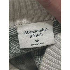 Abercrombie & Fitch Green White Checkerboard Mock Neck Bodycon Sweater Dress SP thumbnail 4