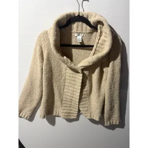 Cambridge Dry Goods Womens Cozy Knit Shawl Collar Cardigan Sweater Tan‎ Size M thumbnail 2
