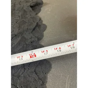 Sympli Women’s 10 Sheer Black Floral Lace Top Long Sleeve Cropped Scalloped Hem thumbnail 6
