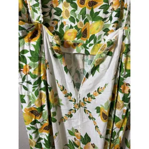 NWT FARM Rio Papaya Salad Scarf Maxi Dress Off‎ White Tropical Fruit Size M thumbnail 8