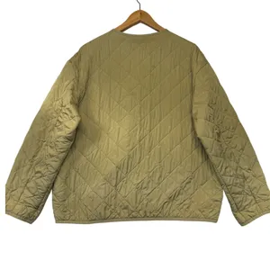 Nordstrom Quilted Liner Jacket‎ Medium Olive Green Diamond Stitch Snap Front thumbnail 5