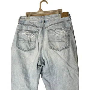 American Eagle Comfort Stretch‎ Waistband Ripped Mom Jeans Light Wash Size 4 thumbnail 8