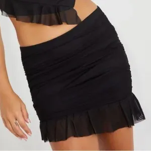 Garage Mesh Ruffle Black Mini Skirt NWT Party Concert thumbnail 1