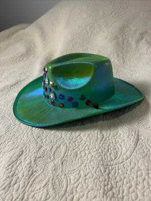 Iridescent Green Jeweled Women's Cowboy Hat thumbnail 2