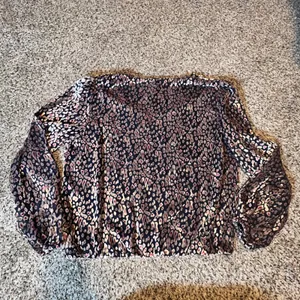 White House Black Market Leopard Velvet Burnout Wrap Blouse Metallic‎ Pink Large thumbnail 6