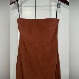 Forever 21 Lightweight Strapless Bodycon Midi Dress M Brown NWOT thumbnail 2