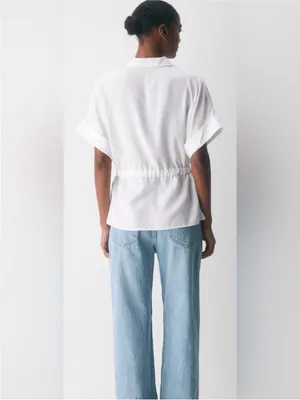 Aritzia Babaton Blue White Garner Shirt XS thumbnail 3