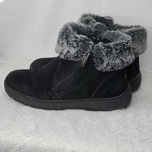 Khombu Jessica suede leather faux fur fall winter black boots sz 7 thumbnail 4