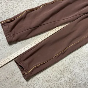 Nike Air Fleece Gold Piping Joggers Womens Small Brown Sweatpants DQ6563-259 thumbnail 7