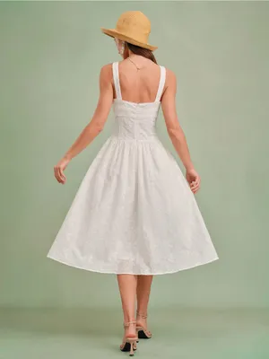 Rihoas White Square Neck Slip Midi Dress Size M thumbnail 5