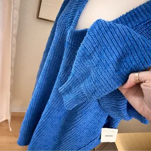 FREE PEOPLE NWT Blue‎ Cerulean Oversized Knit Sweater Size Small thumbnail 5