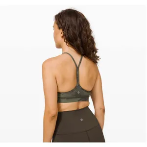 Green Camo Size 6 Lululemon Flow Y Sports Bra Nulu B/C Cup thumbnail 2