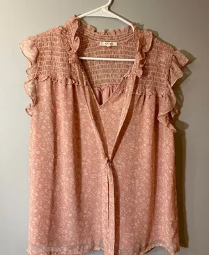 pleione pink‎ blouse with tie front thumbnail 1