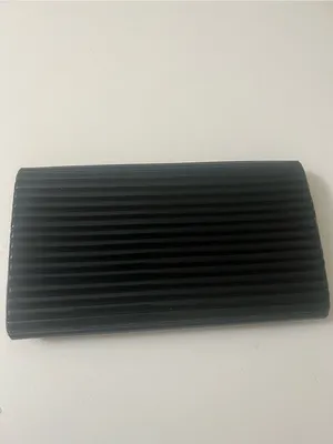 Tory Burch Black Ribbed Hard Shell Clutch Silver Double T Logo thumbnail 4
