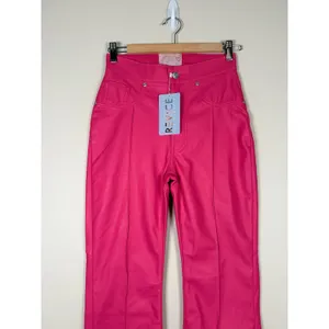 Revice Denim‎ Venus Flares Pink Halo Vegan Leather Star Seam Pants Womens 27 NEW thumbnail 5