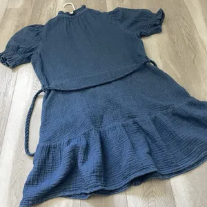 Gap Mini Dress cotton gauze button front mini womens Indigo Blue (large) natural thumbnail 4