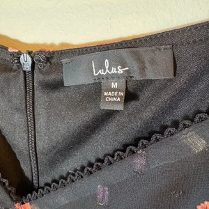 Lulus Dramatically Dreamy Black Floral Chiffon‎ Tiered Lurex Mini Dress Medium thumbnail 5