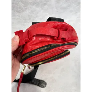 Steve Madden Red Embossed Logo Mini‎ Backpack with Tassel Gold Tone Hardware thumbnail 11