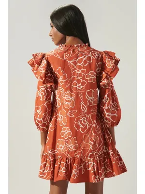Sugarlips Floral Ruffle Long Sleeve Dress thumbnail 2