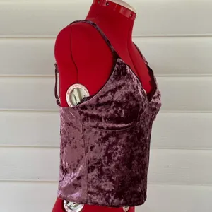 Forever 21 Velvet Lace Cami Top Sz L thumbnail 2