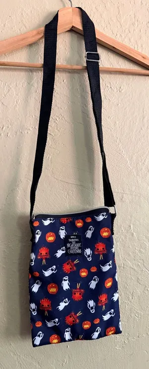 Disney Navy Crossbody Bag with Orange & White Halloween Motif thumbnail 1