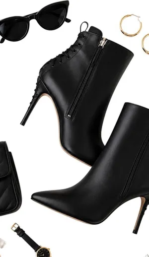 Alexandra Neel 326 Black Leather Heeled Ankle Boots EU 37 Made Italy Chic w FLAW thumbnail 1