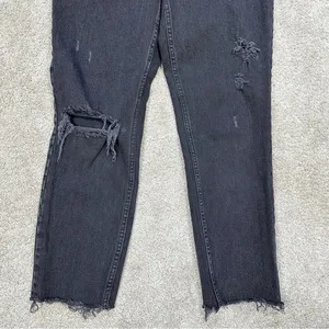 Abercrombie & Fitch Curve Love The Mom High Rise Skinny Jean Black Destroy 26 2R thumbnail 6