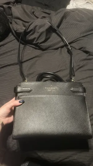 Kate Spade New York Staci Medium Satchel featuring a black saffiano leather exterior thumbnail 4