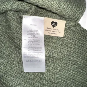 NWOT Madewell Lyle Merino Wool Blend Ribbed Henley V-Neck Green Knit Sweater XXL thumbnail 4