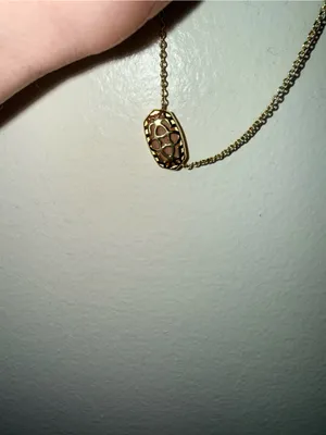 Kendra Scott Gold Necklace with Pale Pink Stone thumbnail 3