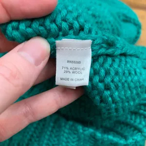 Express Green Cable Knit Cardigan‎ Sweater Shawl Collar Bell Sleeve Women's M thumbnail 6