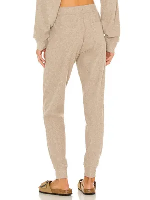 NWT Alo Yoga Muse Sweatpant in Heather Gravel Ribbed Tapered Jogger Pants XXS thumbnail 4