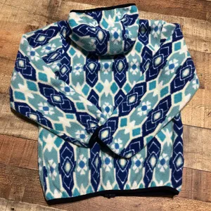 Patagonia Women's Synchilla Snap-T Hooded Jacket Pine Patch Mogul Blue Sz XS thumbnail 3