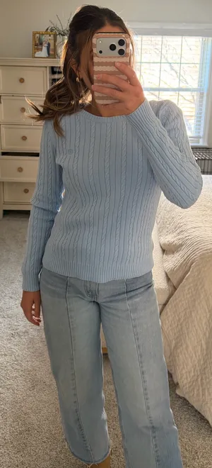 IZOD Baby blue cable knit sweater thumbnail 2
