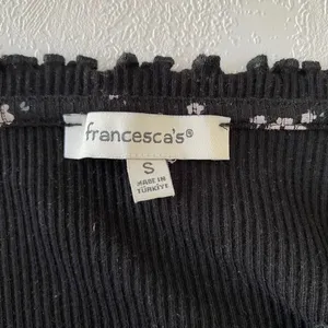 Francesca’s Floral Ribbed Button Front Top – Women’s Small Long Sleeve Stretchy thumbnail 5