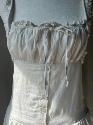 PacSun Linen White Milkmaid Dress thumbnail 2