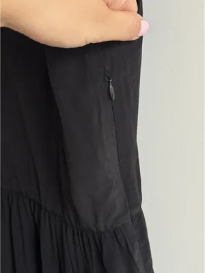 & Other Stories Black Tie Strap Midi Dress V Neck Sleeveless Size 0 EUR 32 thumbnail 8