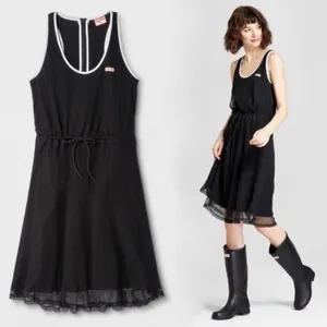 Hunter Black Mesh Racerback Zip Back Tennis Dress Swimsuit Coverup Size Small thumbnail 10