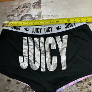 Juicy Couture | 2 Set Shorts Black & Lilac Swirl NWT Size M thumbnail 9